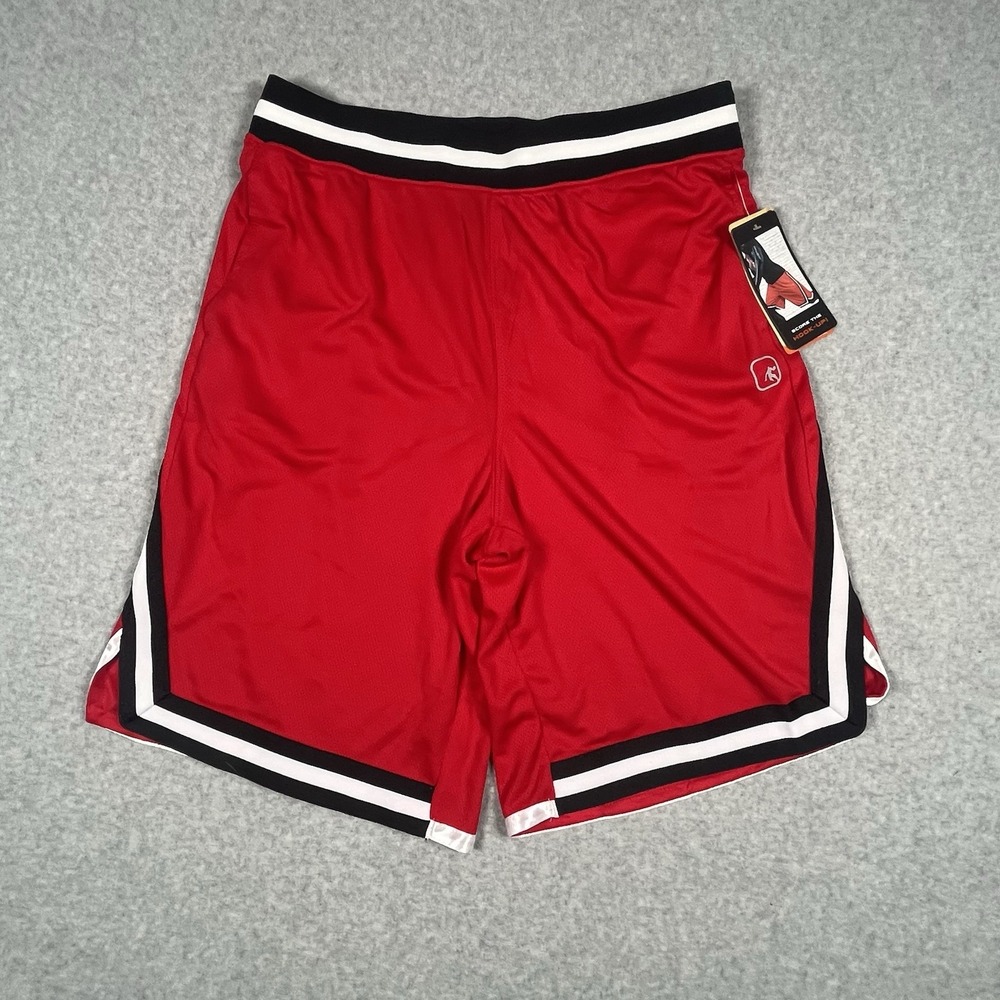 NWT Shorts And 1 Mens M Basketball Gym‎ Workout Waist Red Black White Drawstring
